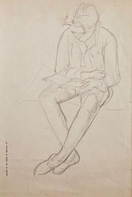 Aymé ALIX (1894-1989) Portrait présumé du fils de l'artiste.