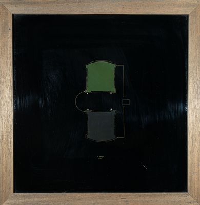 une image représentant un tableau noir et vert dans un cadre en bois