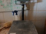 a scale sitting on top of a counter in a kitchen