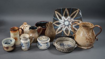 Lot de GRES comprenant jatte quadrangulaire Alain Blanchard (L. 27 cm) - Photo 1