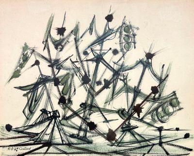 COUTAUD XX° Abstraction Aquarelle sur papier signée et datée…