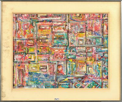 Acrylique sur carton "Composition".