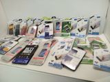 a lot of cell phones that are sitting on a table