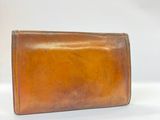 vintage brown leather wallet purse with zipper closure