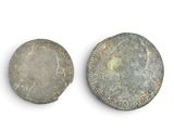 deux pièces romaines, dont l'une est en argent et l'autre est en argent