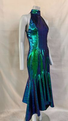 a green and blue dress on a mannequin mannequin mannequin mannequin mannequin mannequin mannequin mannequin mann