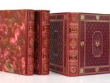 deux livres rouges posés l'un à côté de l'autre sur une surface blanche