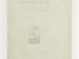 an old book with a drawing of a man sitting on a bench