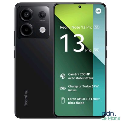 Téléphone portable Xiaomi Redmi Note 13 Pro+ 5G Noir 512GB -…