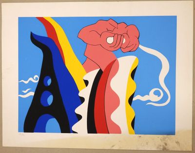 a picture of a painting of a man smoking a cigarette