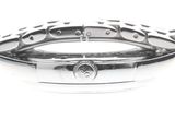 silver plated bracelet with a heart on the center of it