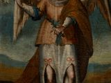 an image of a painting of an angel holding a branch of a tree