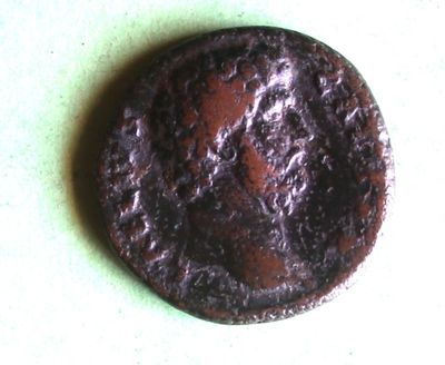 a brown coin with a picture of a man on it