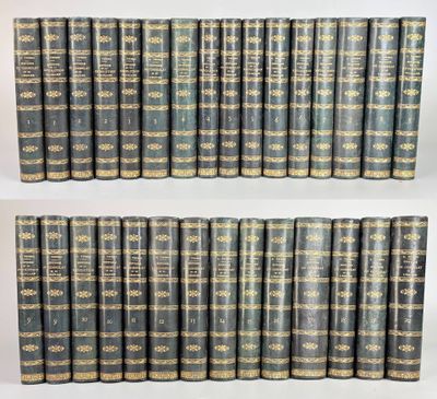 a set of twelve books with gold trimmings on them