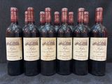 six bouteilles de vin rouge alignées