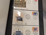 a picture of a picture of some stamps on a wall