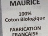 a label on a bag of fabric that says maurice
