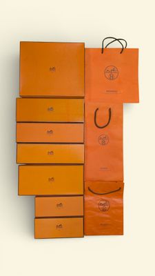 an image of a group of orange boxes stacked on top of each other