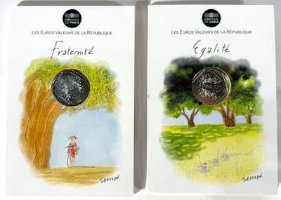 Deux livrets comprenant deux pièces de 10 Euros en argent 33…
