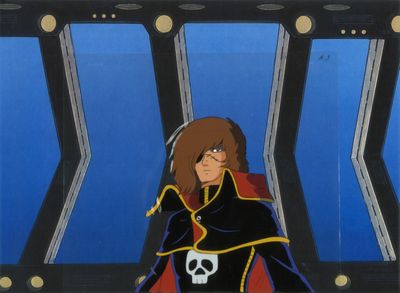 an image of a cartoon of a woman in a space station