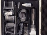 a case with a bunch of hair products inside of it
