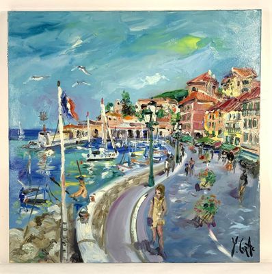 GRAC Yvon (Né en 1945) : Promenade sur les quais de Villefra… - Photo 1