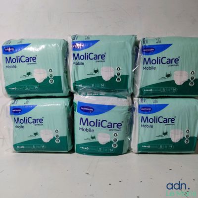 six paquets de Molicare Molicare Molicare Molicare Molicare Molicare Molicare Molicare Molicare Molica