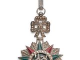 Gros plan sur une médaille entourée d'un ruban