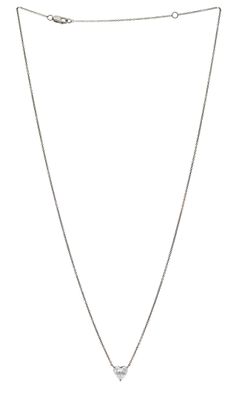 a silver necklace with a heart shaped pendant on a chain