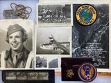 an old photo of a man in a military uniform surrounded by military memorabilia