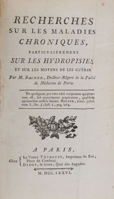 BACHER (Alexandre). Recherches sur les maladies chroniques, …