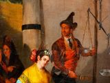 an image of a painting of a man and woman cooking in a kitchen