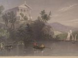 une image d'un tableau représentant un bateau sur l'eau