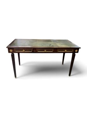 an image of a desk with two drawers and a marble top