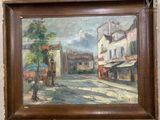 une peinture sur le mur d'un immeuble représentant un cheval et une calèche