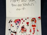 une image représentant une carte sur laquelle est dessiné un couple de clowns