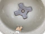 an image of a toilet bowl with a broken toilet seat