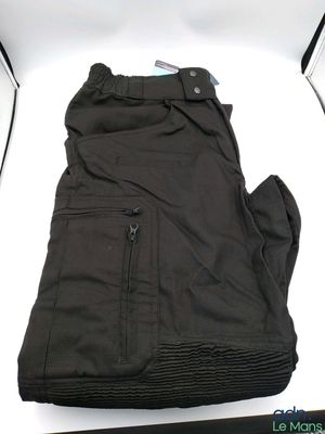 the pants are black in color and have zippers on them