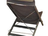 a brown chair that is sitting on a metal stand