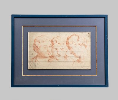an image of a drawing of three heads of a man and a woman
