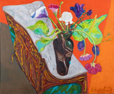 Patrick DUPRETZ (né en 1951). "Buffet au bouquet", huile sur… - Photo 1