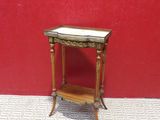 dollhouse miniature side table with marble top