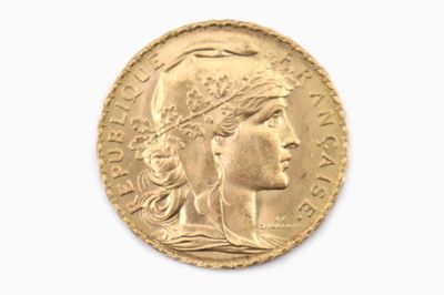 l'image d'une pièce d'or sur laquelle figure une tête de femme