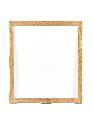 a gold picture frame on a white background