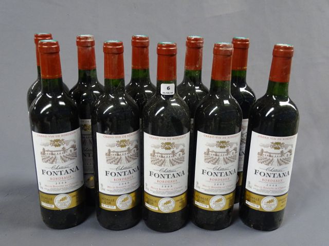 CHATEAU FONTANA ; 10 bouteilles BORDEAUX, année 2009 (bouteilles ...