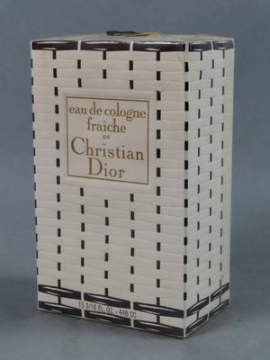 Flacon vaporisateur d'eau de Cologne Christian Dior, blanc à carreaux noirs et blancs