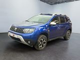 l'avant d'une Dacia bleue garée dans un showroom