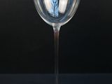 a wine glass that is sitting on a table