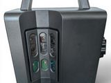 a black case that has a remote control inside of it