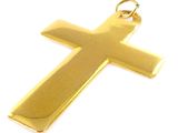 gold plated metal cross pendant with a plain design